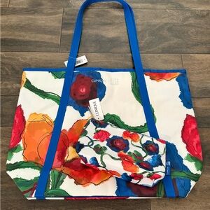 limited edition Clinique x Jonathan Cohen f tote bag & matching cosmetic pouch